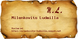 Milenkovits Ludmilla névjegykártya